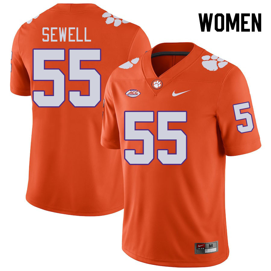Women's Clemson Tigers Harris Sewell #55 College Orange NCAA Authentic Football Stitched Jersey 23QG30IS
